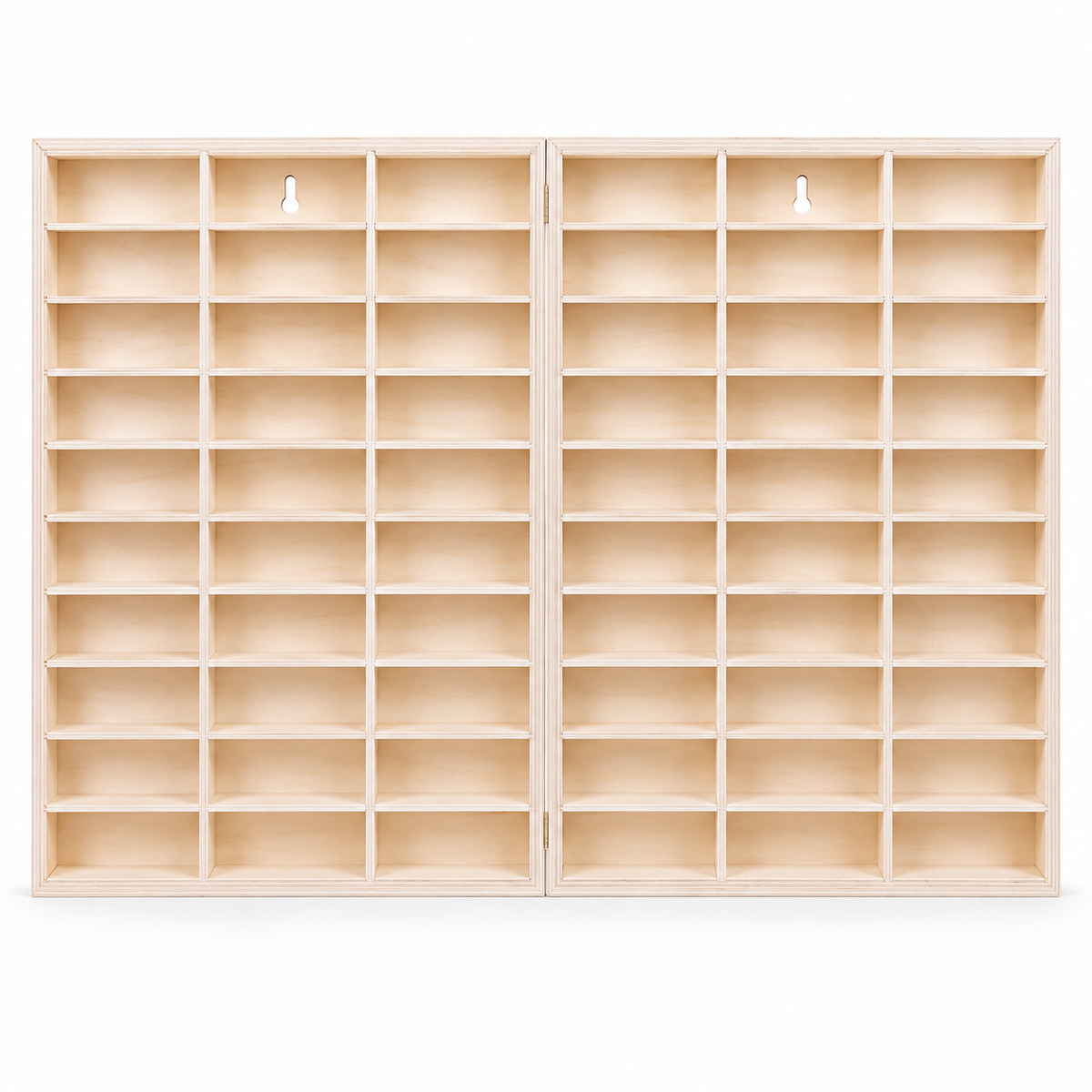 Natural wooden folding car display organizer with 60 empty compartments