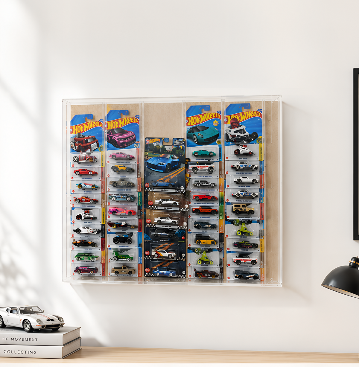 Wall Hanging Card Holder for 40 Mainline & 10 Premium Carded Hotwheels
