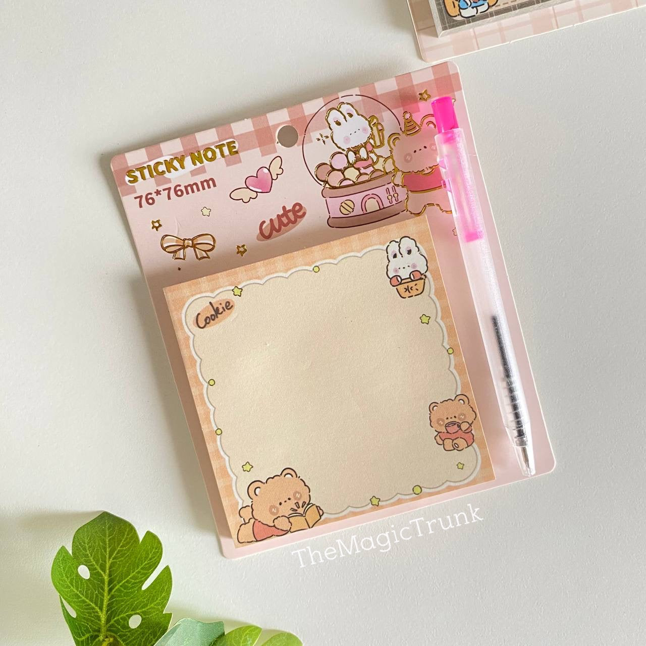 Kawaii Bunny Sticky Notes With Pen ( 1pc )