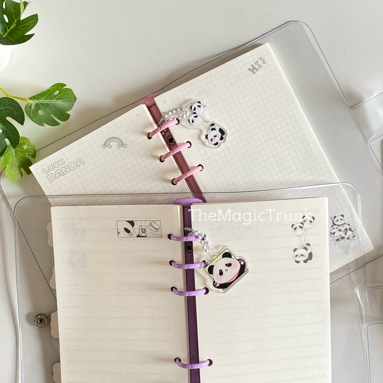 Panda Reusable Binder Diary With Bookmarker ( 1pc )