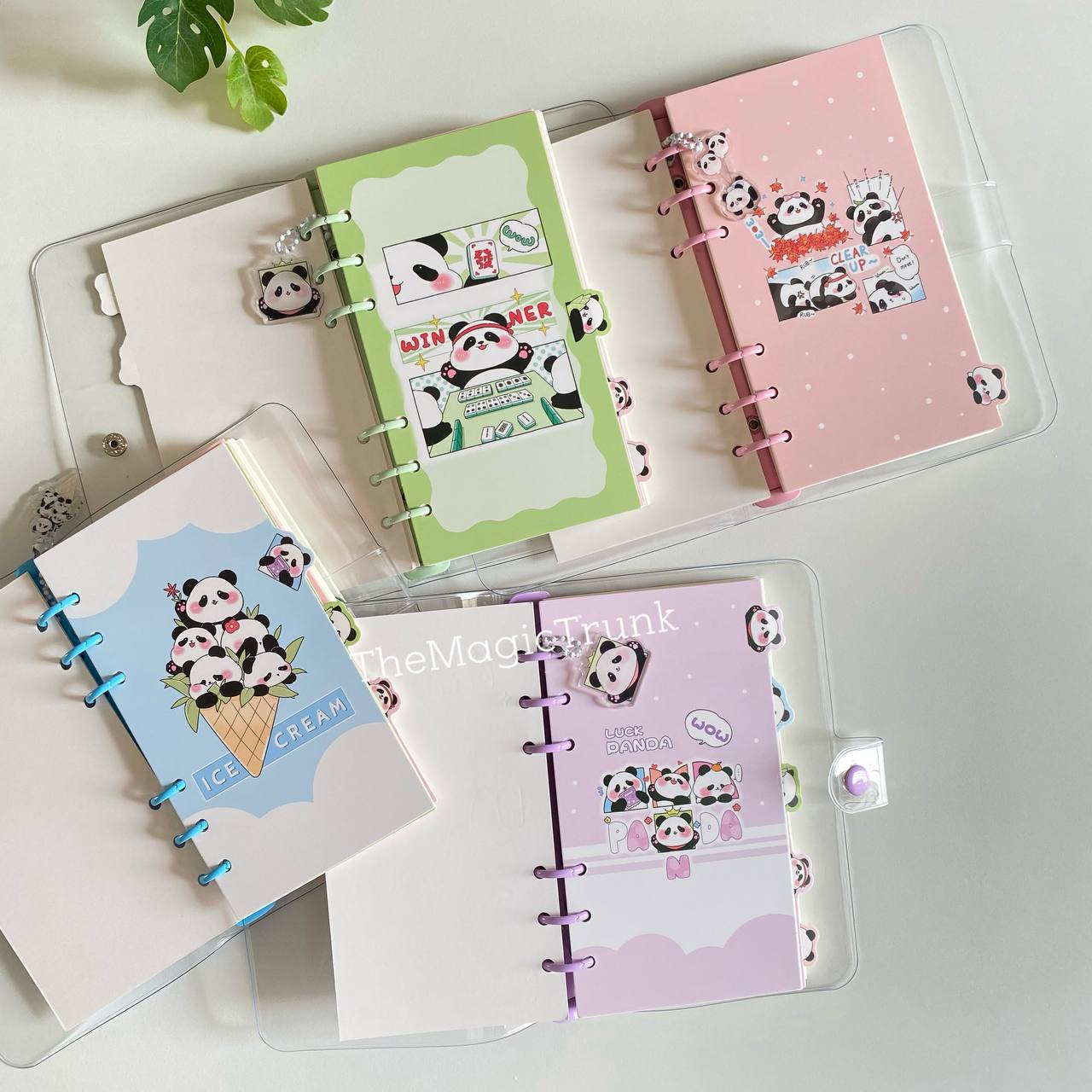 Panda Reusable Binder Diary With Bookmarker ( 1pc )