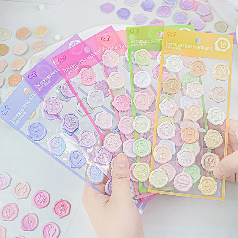 Pastel Wax Seal Sticker Sheet ( 1 sheet )