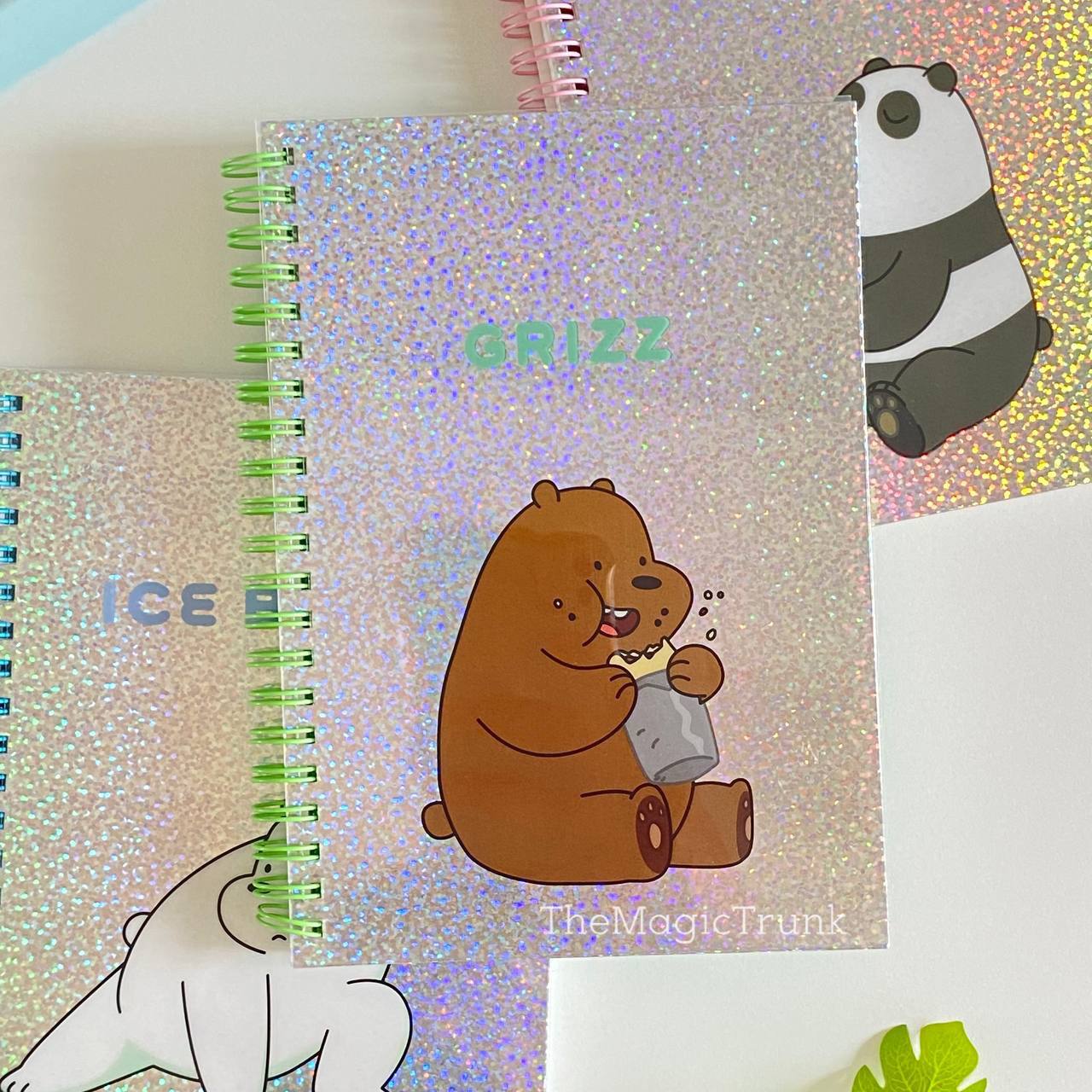 Panda We Bare Bears Holographic Spiral Notebook Diary ( 1pc )