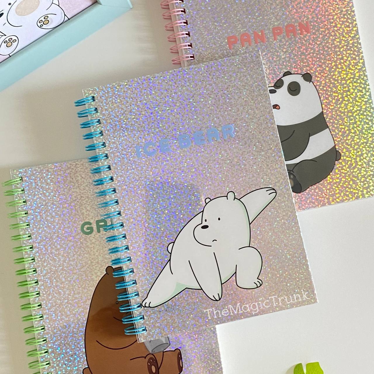 Panda We Bare Bears Holographic Spiral Notebook Diary ( 1pc )