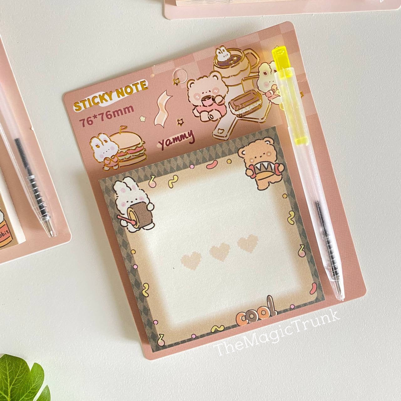 Kawaii Bunny Sticky Notes With Pen ( 1pc )