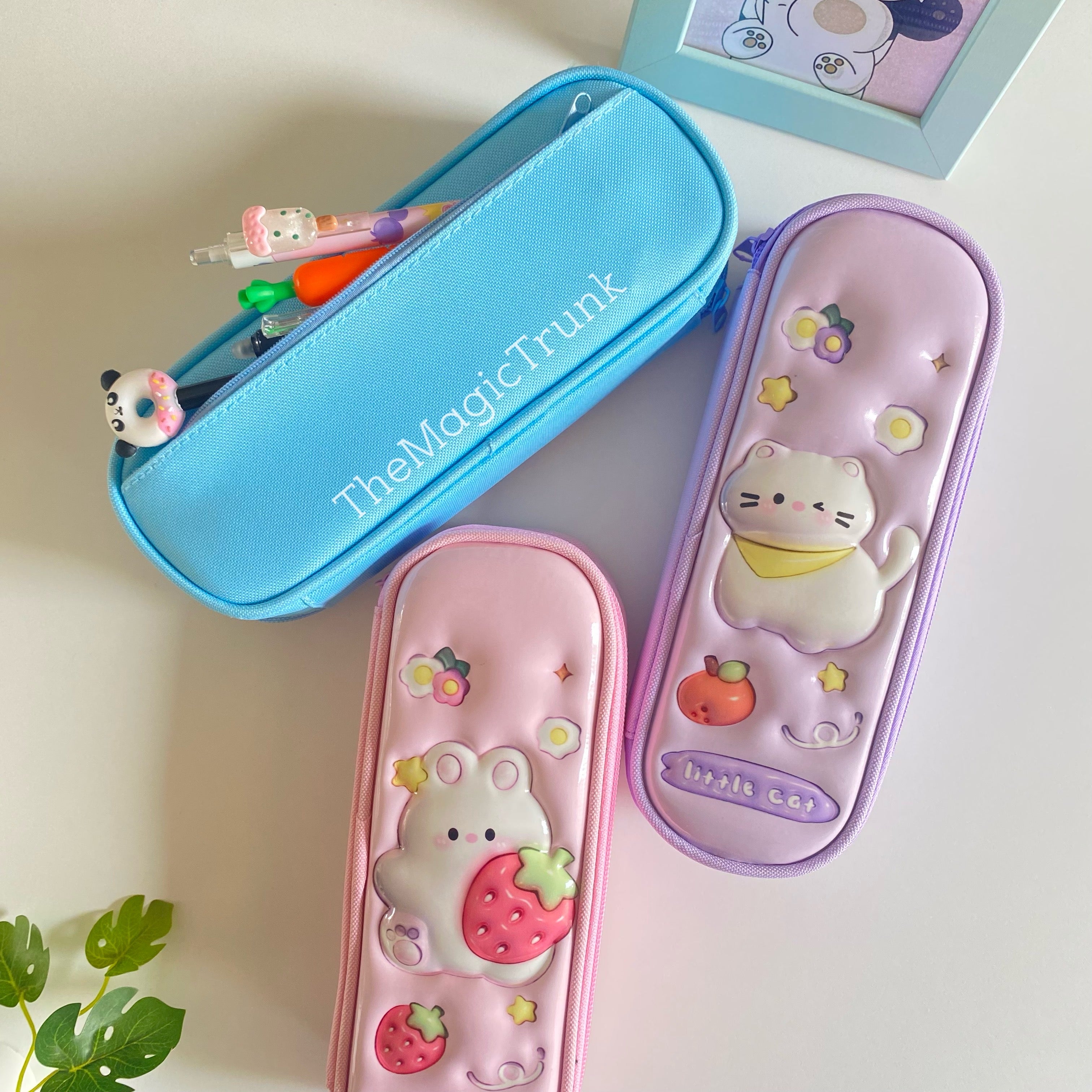 Cute 3D Embossed Stationery Pencil Pouch ( 1 pc )