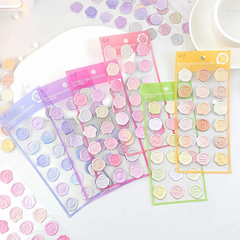 Pastel Wax Seal Sticker Sheet ( 1 sheet )