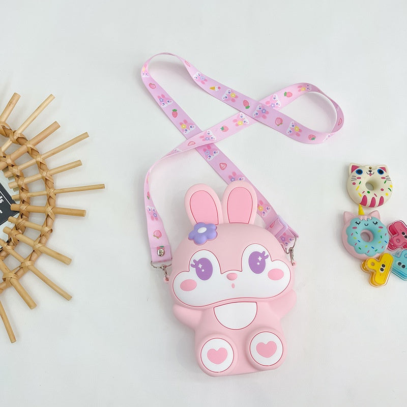 Bunny Silicon Sling Bag With Mirror Comb and Keychain ( 1 Combo Set )