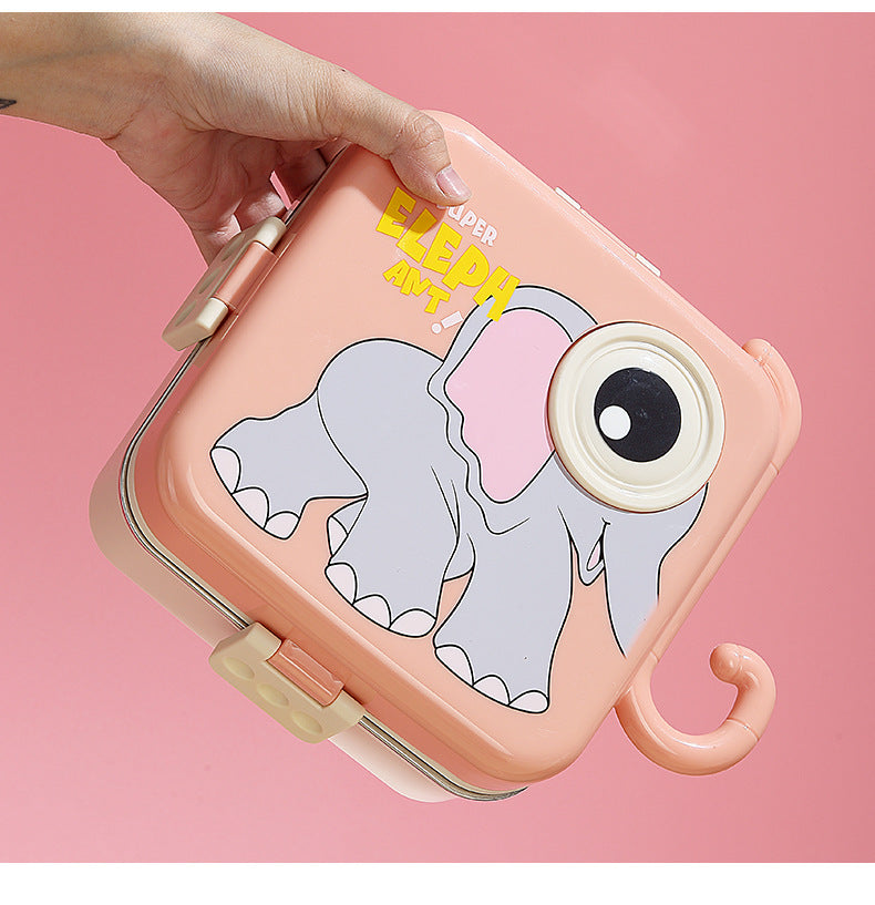 Elephant Eye - Leakproof Insulated Steel Lunch Bento Box ( 1pc )