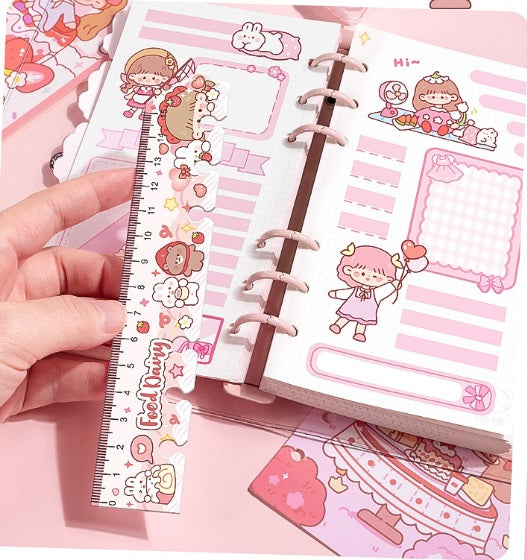 Kawaii Binder Reusable Notebook Diary With Storage Pouch ( 1pc )