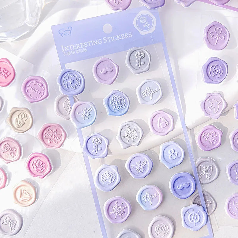 Pastel Wax Seal Sticker Sheet ( 1 sheet )