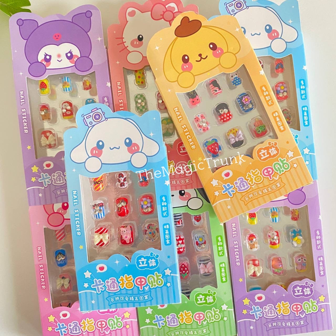 Kawaii Nail Stickers Reusable ( 1 set )