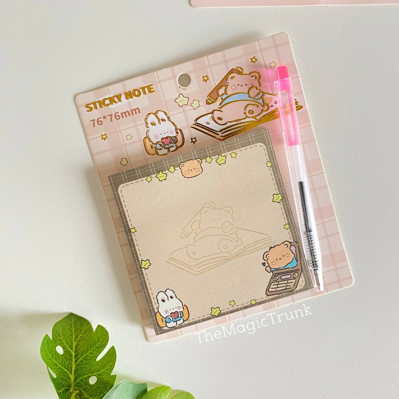 Kawaii Bunny Sticky Notes With Pen ( 1pc )