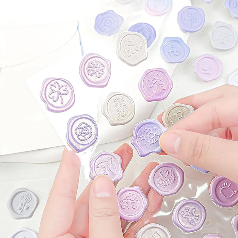 Pastel Wax Seal Sticker Sheet ( 1 sheet )