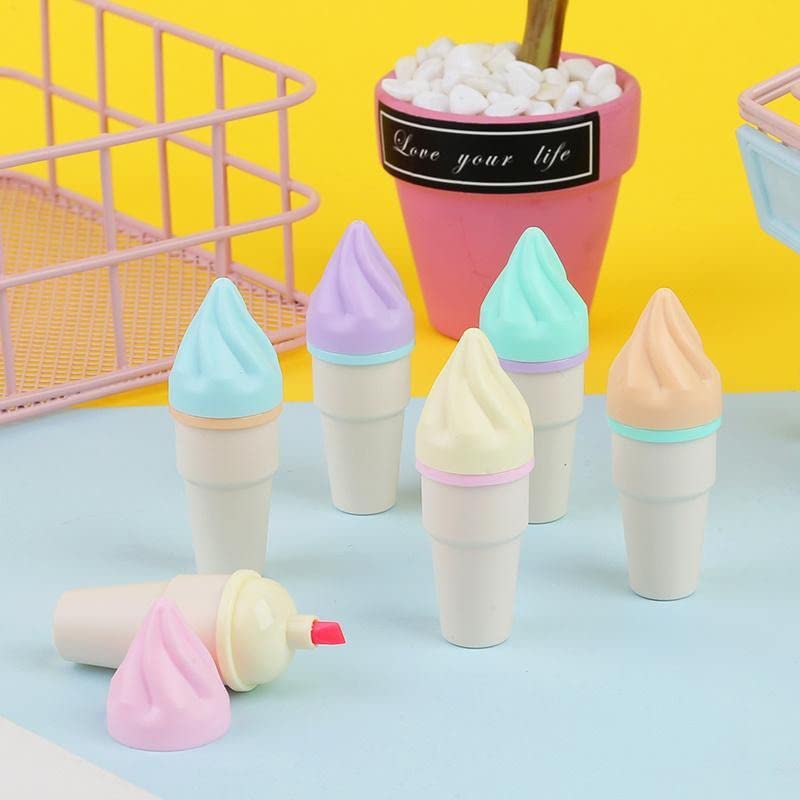 Ice Cream Shape Highlighter Set ( 6 pcs )