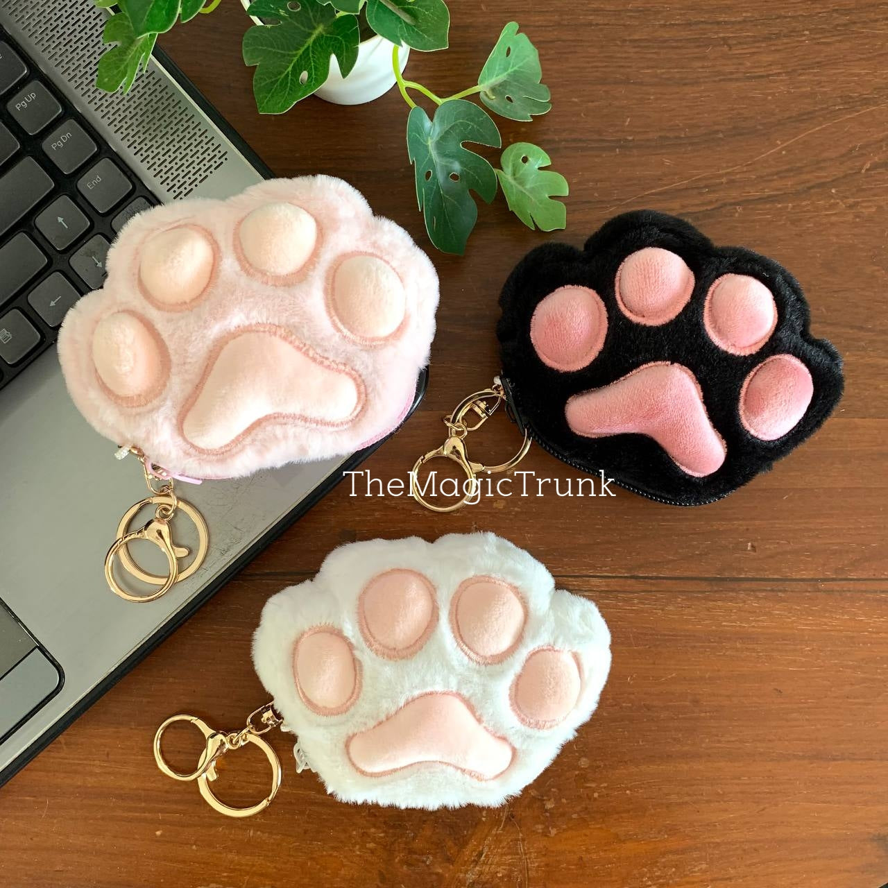 Paw Plush Coin Pouch with Keyring (1 pc )