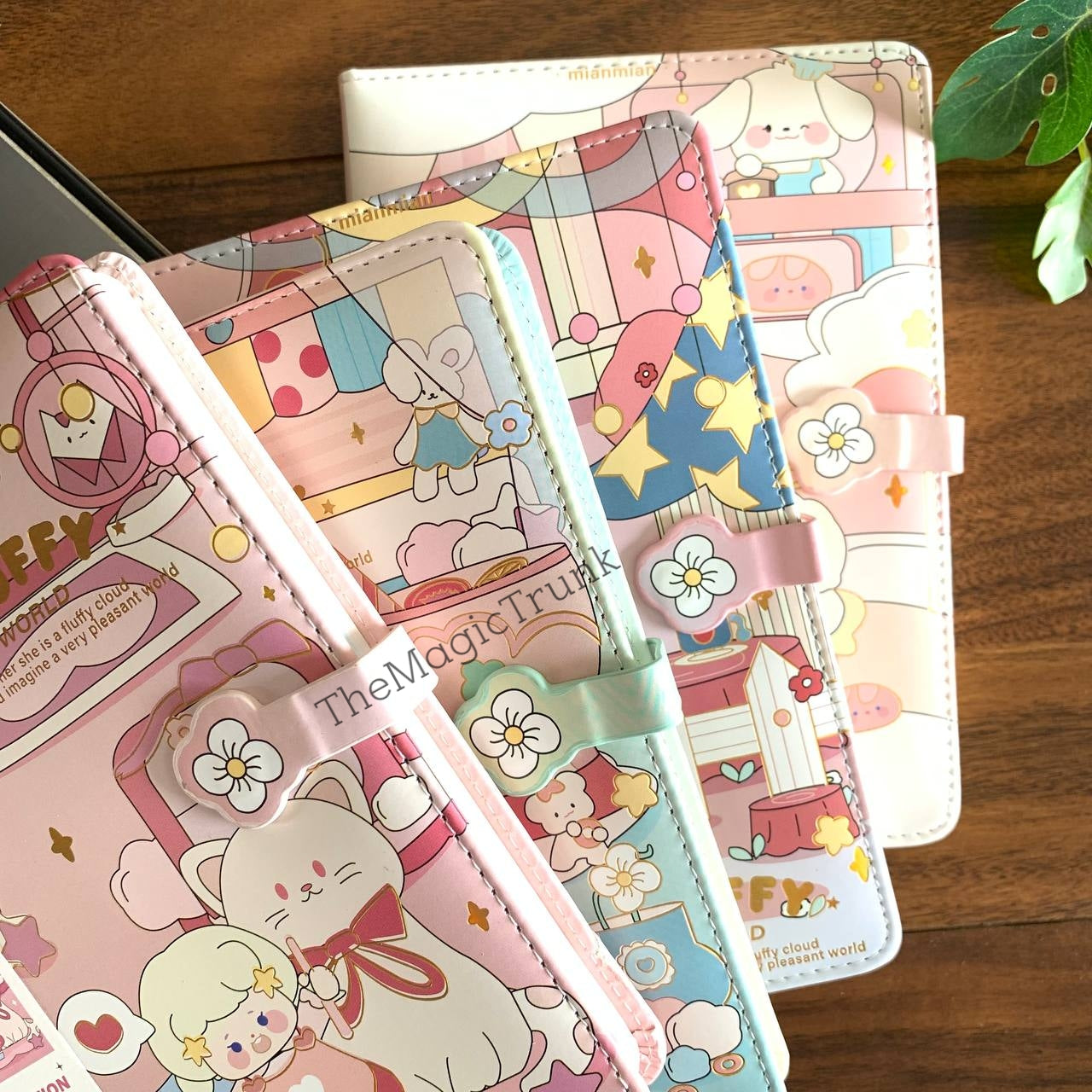 Kawaii Fluffy Magnetic Strap Diary ( 1 pc )