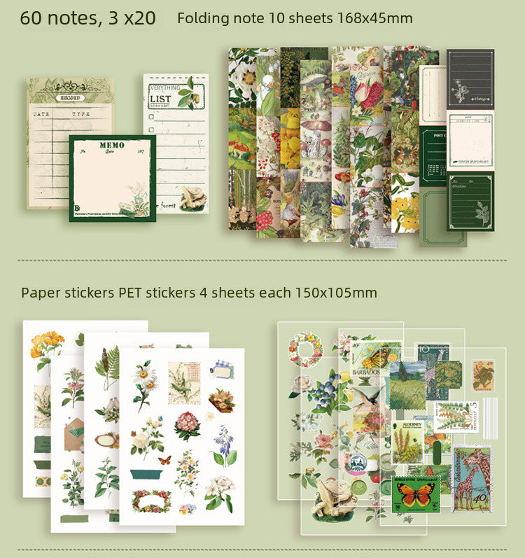 Botanical Vintage Journal Scrapbook Gift Set ( 1 set )