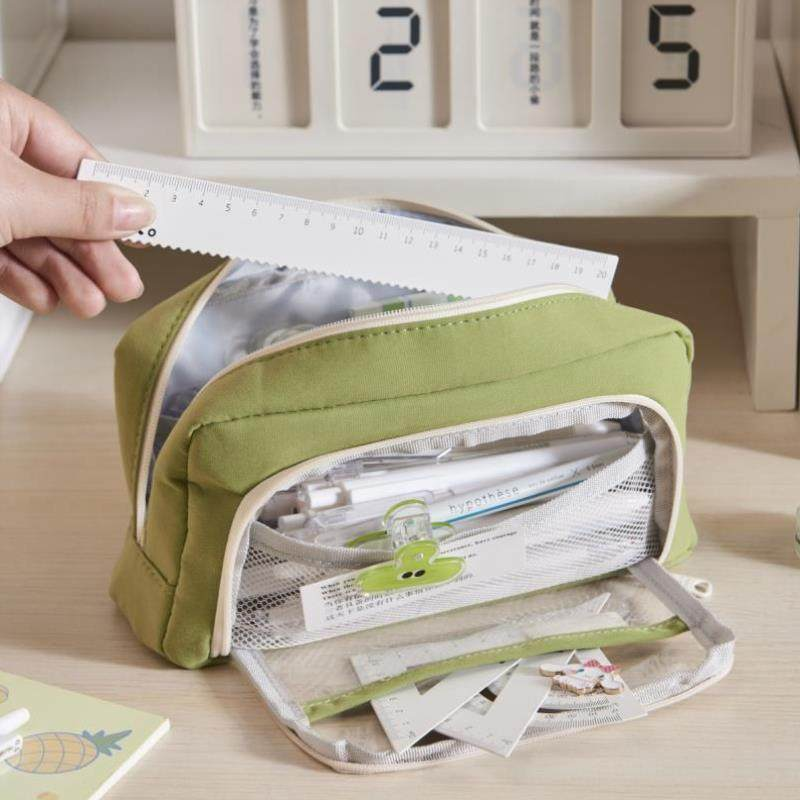 Aesthetic Multi compartment Multipurpose Stationery Pouch ( 1pc )