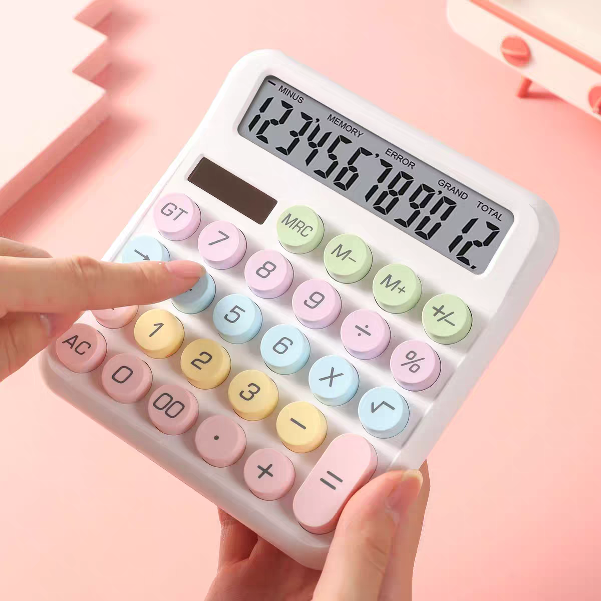 Pastel Aesthetic Calculator Solar / Battery Operated ( 1pc )