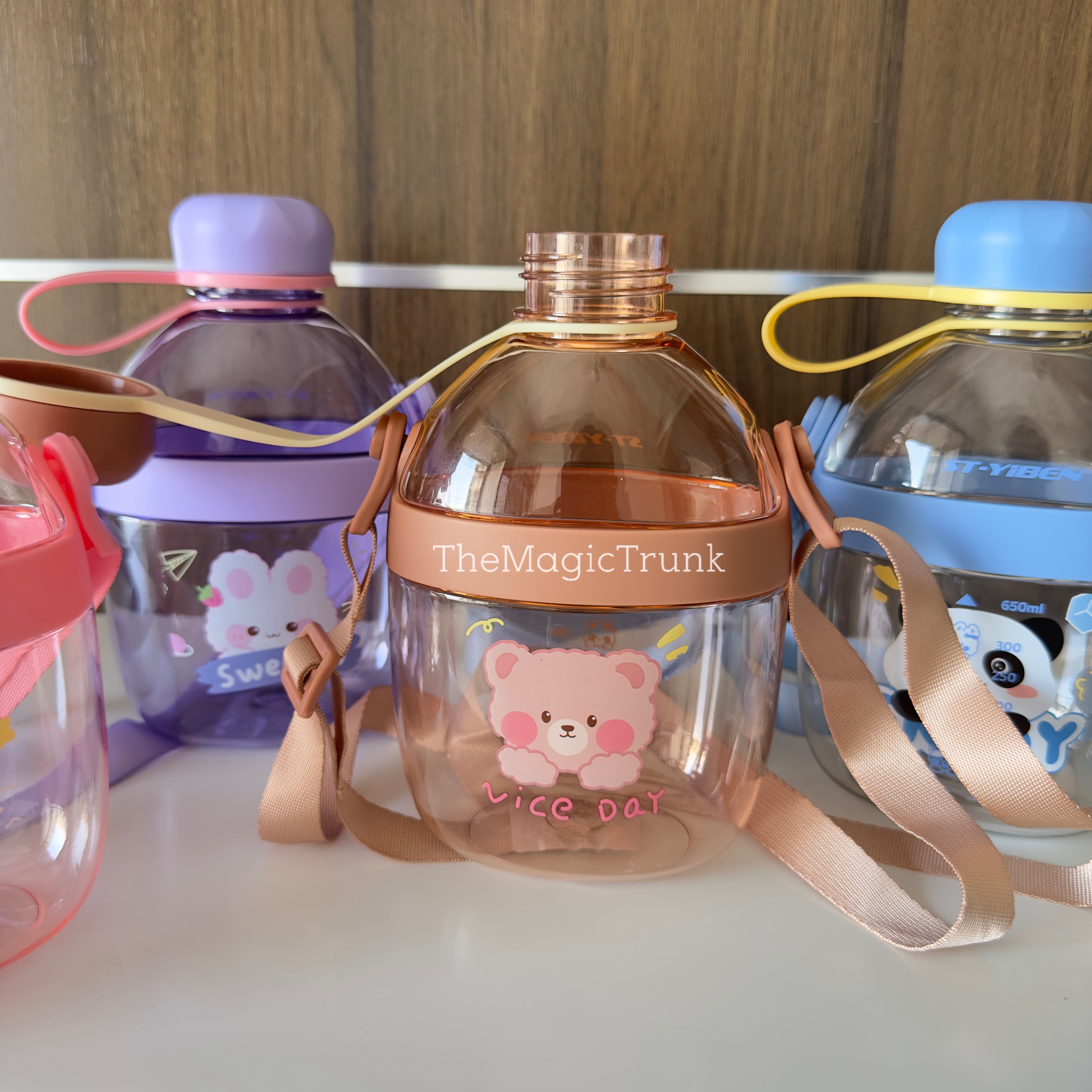 Cute Character Bear Panda Rabbit Water Bottles 650ML ( 1 pc )